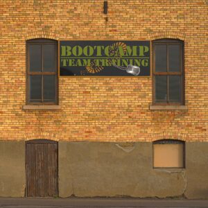 Ertragsorientierte Reservierungsannahme Hauswand mit Fenster und Türen und einem Schild, darauf stesht Bootcamp Teamtraining (Bild Pixabay)